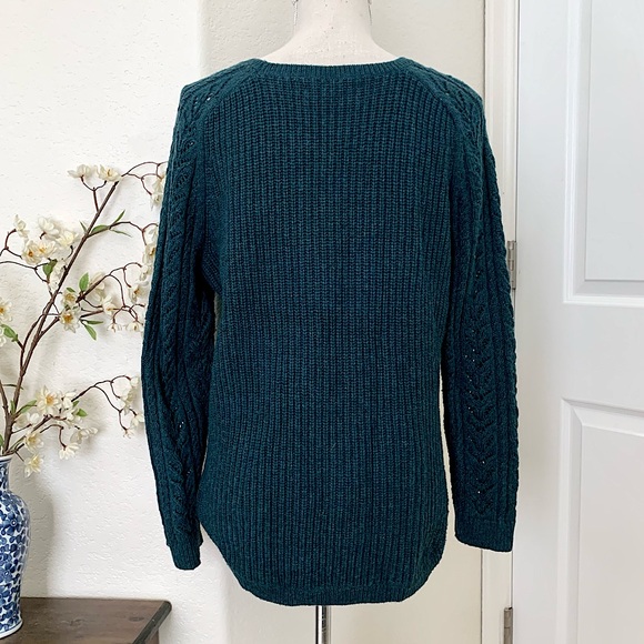 LOFT Pullover Sweater w/ Crocheted Arms - Picture 9 of 14